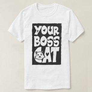 Camiseta Seu Gato Chefe em Branco