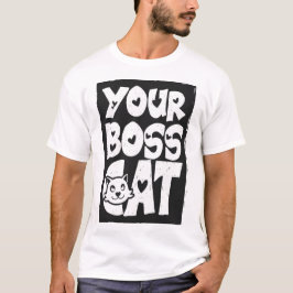 Camiseta Seu Gato Chefe em Branco