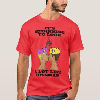 Camiseta Seu início parece muito com o Kissmas Gay engraçad