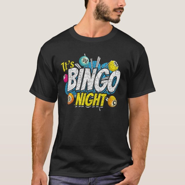 Camiseta Seu Jogador Bingo Night Lottery Bingo Player Jogan (Frente)