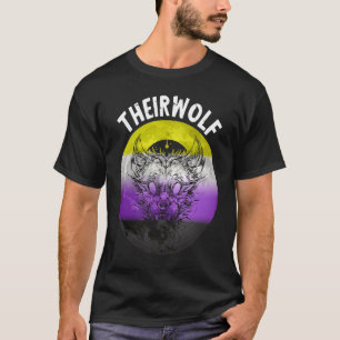 Camiseta Seu lobo não-binário Flag LGBTQ Genderqueer Nonbin