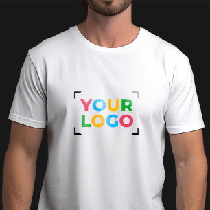 Camiseta Seu Logotipo Aqui Simples Promocional Branco para