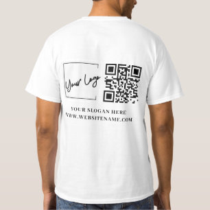 Camiseta Seu logotipo de empresa Código Qr personalizado