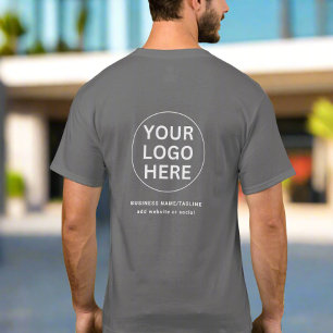 Camiseta Seu logotipo l Funcionarios para funcionários Cinz