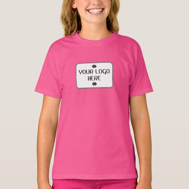 Camiseta Seu Logotipo - Retângulo - Fundo BRANCO (Frente)
