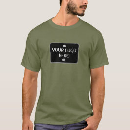 Camiseta Seu Logotipo - Retângulo - Fundo PRETO
