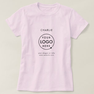 Camiseta Seu logotipo rosa Nome do Funcionarios do funcio