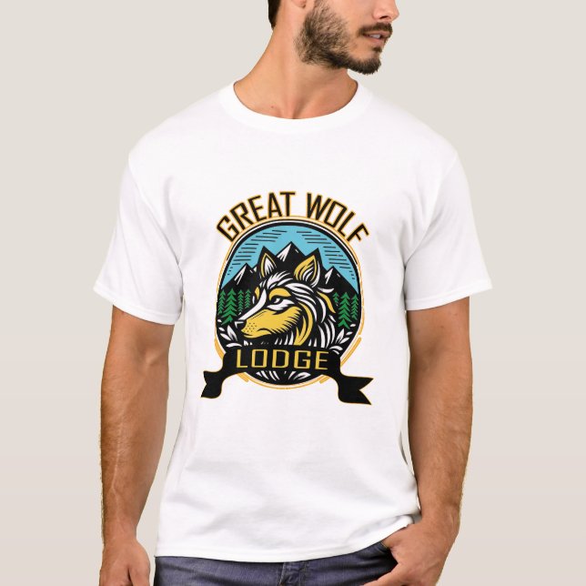 Camiseta Seu lugar de férias, Excelente Wolf (Frente)
