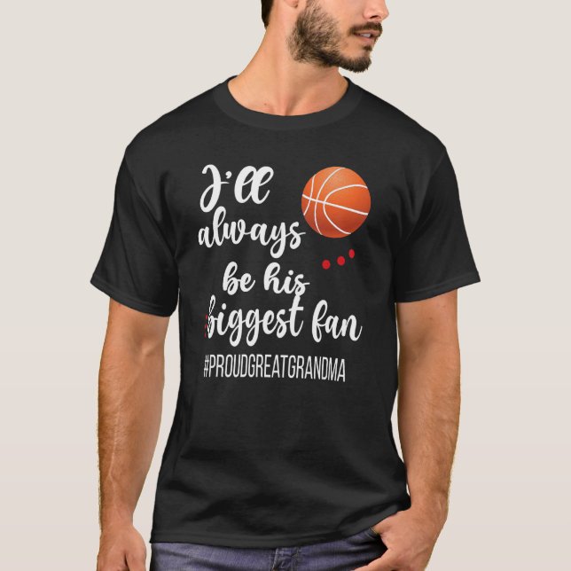Camiseta Seu maior fã Excelente de basquete orgulhoso vovó  (Frente)