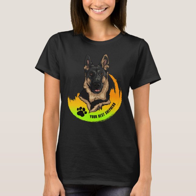 Camiseta Seu Melhor Pastor Para Cães Pastores Amantes E Amp (Frente)