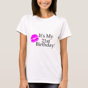 Camiseta Seu meu aniversário de 21 anos (beijo)