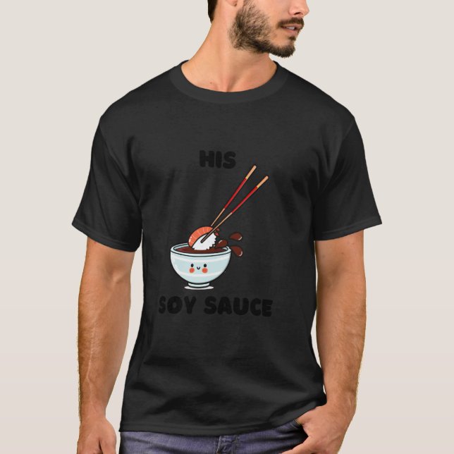 Camiseta Seu Molho de Soja Casal Combinando Comida Japonesa (Frente)