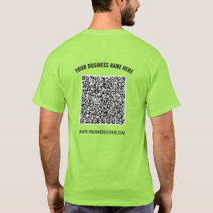 Camiseta Seu nome de verificação de código QR Nome do site 