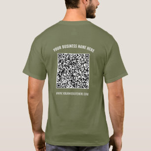 Camiseta Seu nome de verificação de código QR Site Business