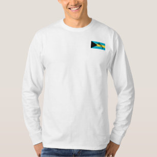 Camiseta Seu nome do barco com a bandeira de Bahamas e um