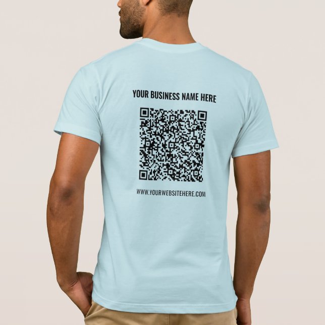 Camiseta Seu nome personalizado de verificação de código QR (Verso)