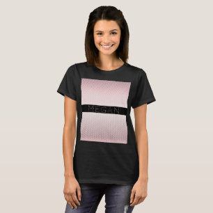 Camiseta Seu Nome   Rosa Desbotado e Listras Brancas
