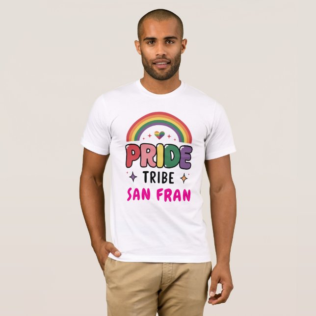 Camiseta SEU Orgulho PERSONALIZADO TRIBE LGBTQ+ Arco-Íris C (Frente Completa)