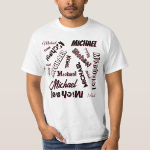 Camiseta Seu padrão de nome monograma cor rosa sombra