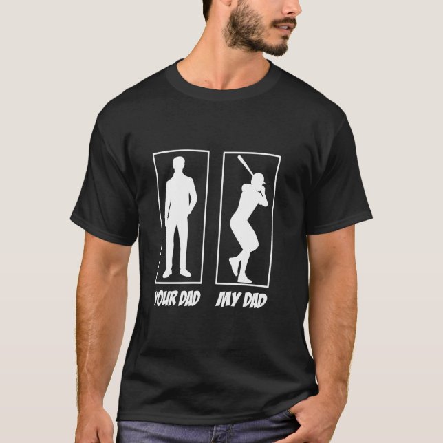 Camiseta Seu Pai Meu Pai Jogador De Beisebol Baseball (Frente)