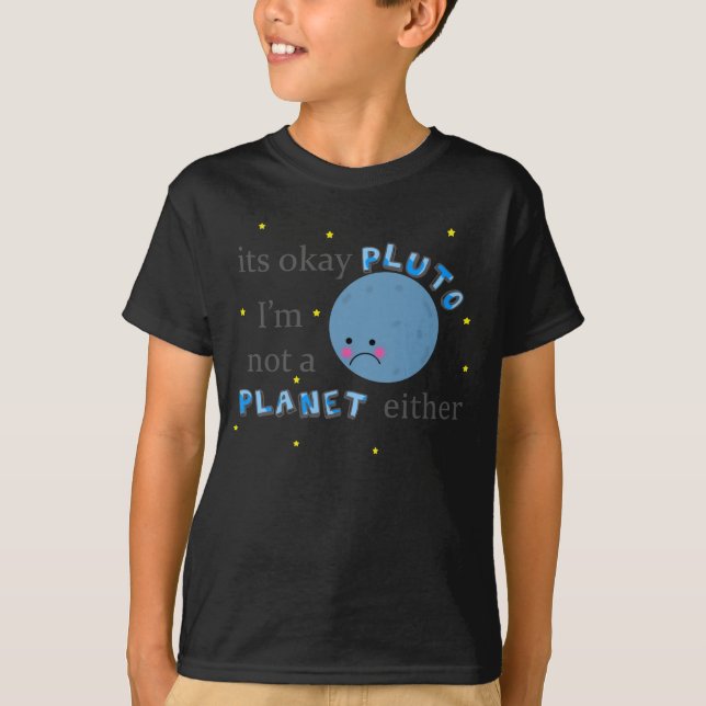 Camiseta seu pluto aprovado no preto (Frente)