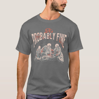 Camiseta Seu Presente Retro de Esqueletos Provavelmente Est