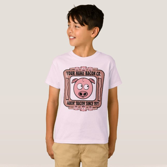 Camiseta Seu próprio Bacon Empresa (Frente Completa)