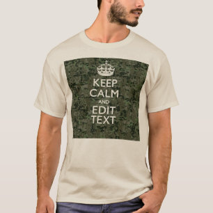 Camiseta Seu próprio texto Camo digital Woodland mantenha-s