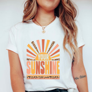 Camiseta Seu Sol Explode; Retro Verão Leopardo