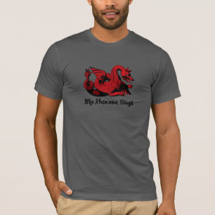 Camiseta Seu t-shirt vermelho do dragão de Sigil da casa do