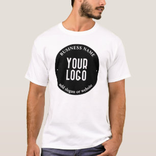 Camiseta Seu Texto & Logotipo Carregado Preto e Branco Ed
