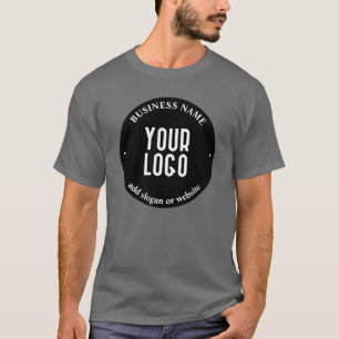 Camiseta Seu Texto & Logotipo Carregado   Preto e Branco Ed