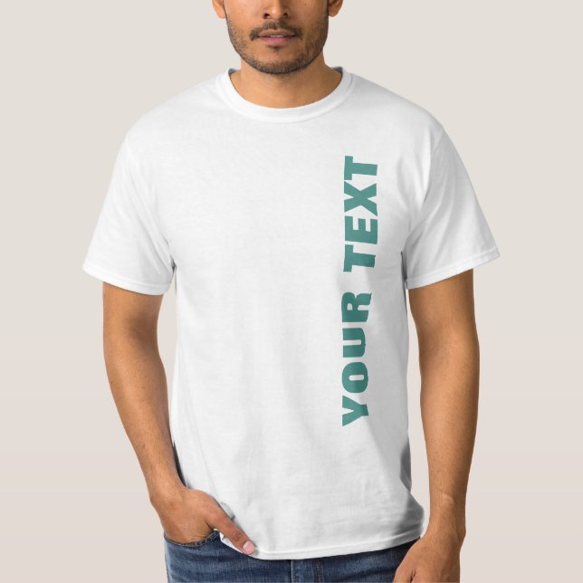 Camiseta Seu Texto Ou Nome Mens Duplos O Valor Moderno (Frente)