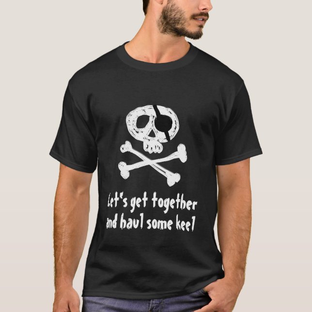 Camiseta [Seu Texto] T-Shirt Pirata Engraçado (Frente)