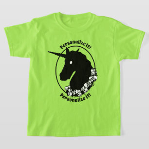 Camiseta SEU TEXTO Zombie Unicorn T-Shirt