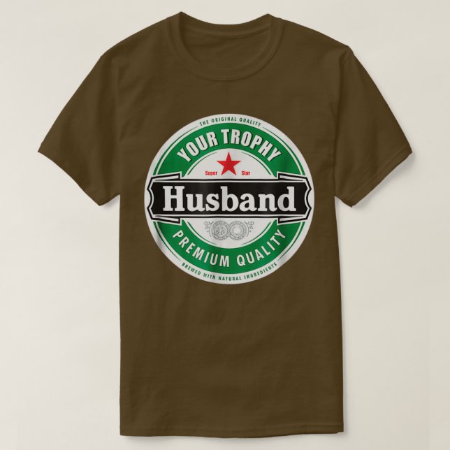 Camiseta Seu Troféu Marido Engraçado Casado (Frente do Design)