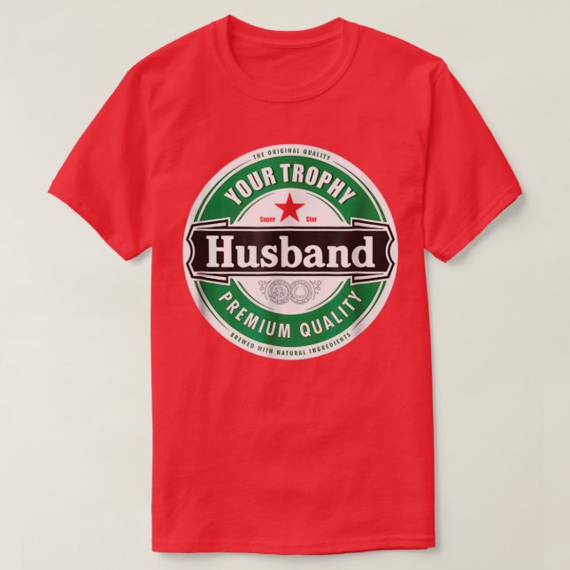 Camiseta Seu Troféu Marido Engraçado Casado (Frente do Design)