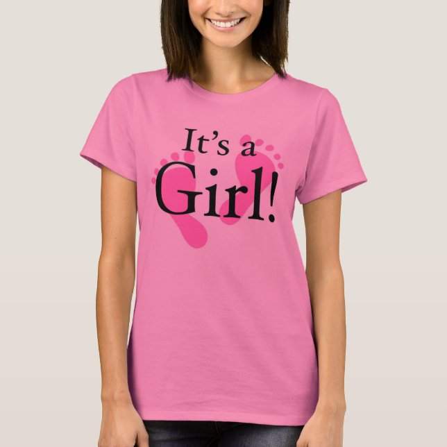 Camiseta Seu uma menina - bebê, recém-nascido, chá de (Frente)