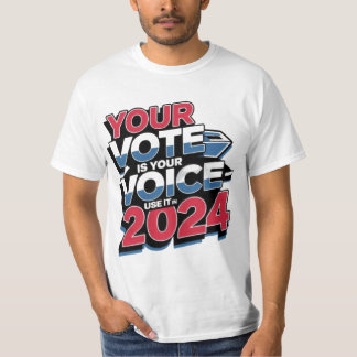 Camiseta Seu voto é sua voz - Use-o no Patriótico de 2024
