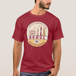Camiseta Seul, cidade da Coreia do Sul - Skyline Emblem