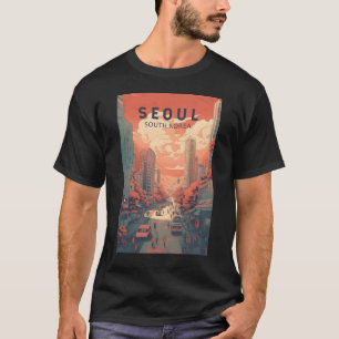 Camiseta Seul Coreia do Sul Ilustração Art Vintage