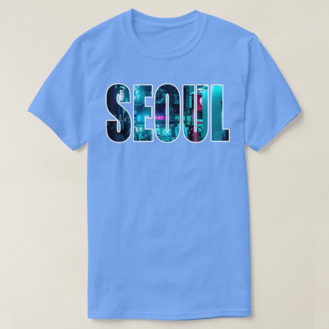 Camiseta Seul Coreia do Sul Skyline City by Night Tet (Frente do Design)