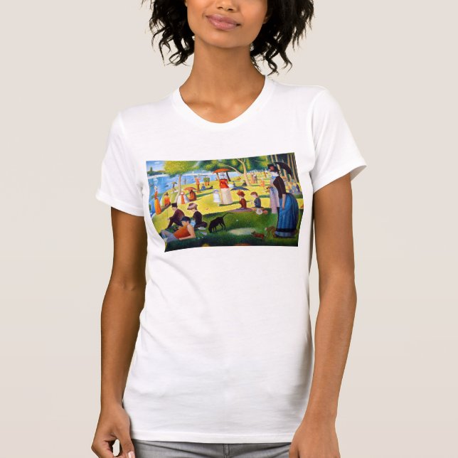 Camiseta Seurat: Um domingo no La Jatte grandioso (Frente)