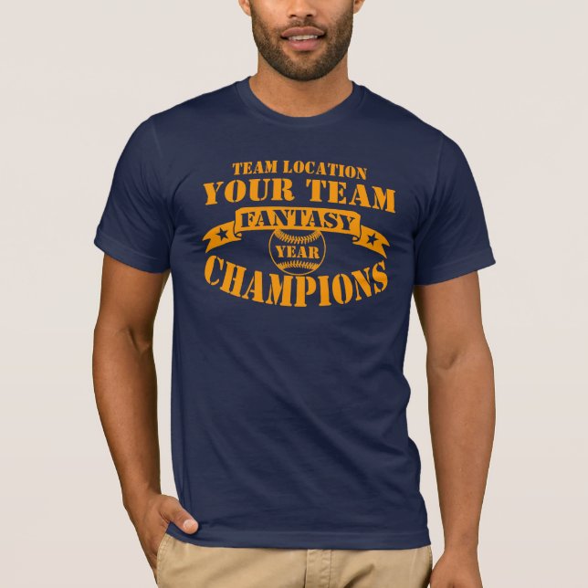 CAMISETA SEUS CAMPEÕES DO BASEBOL DA FANTASIA DA EQUIPE (Frente)