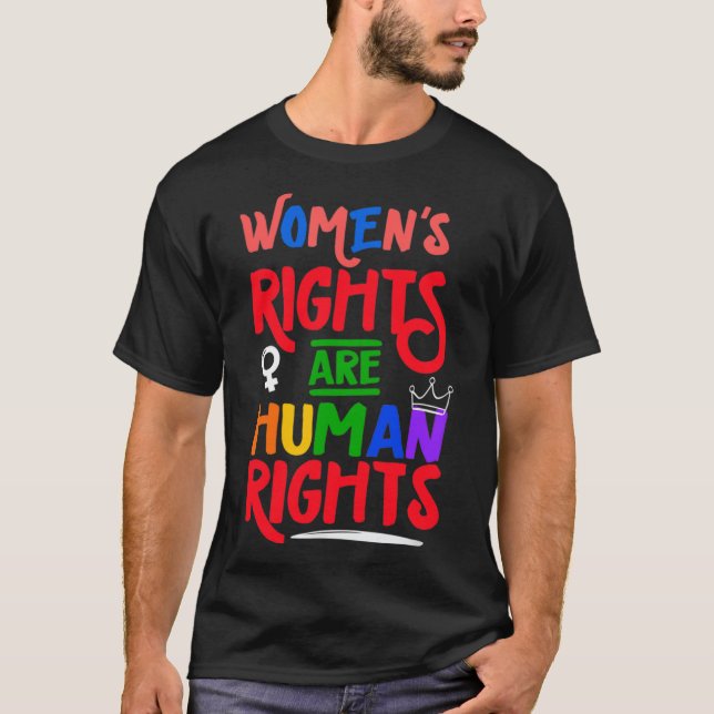 Camiseta Seus Direitos Feministas do Útero são Direitos Hum (Frente)