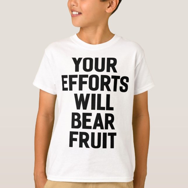 Camiseta Seus esforços terão motivação e metas Frutas (Frente)
