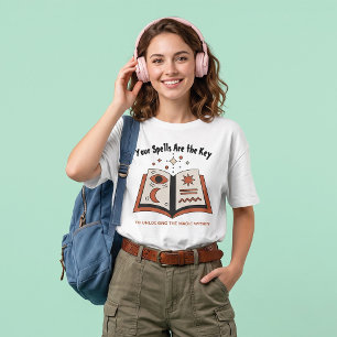 Camiseta Seus Feitiços São a Chave Livro de Bruxaria Hallow