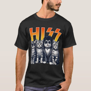Camiseta Seus Gatos Rock Kittens Enrolando Pentes De Gato D