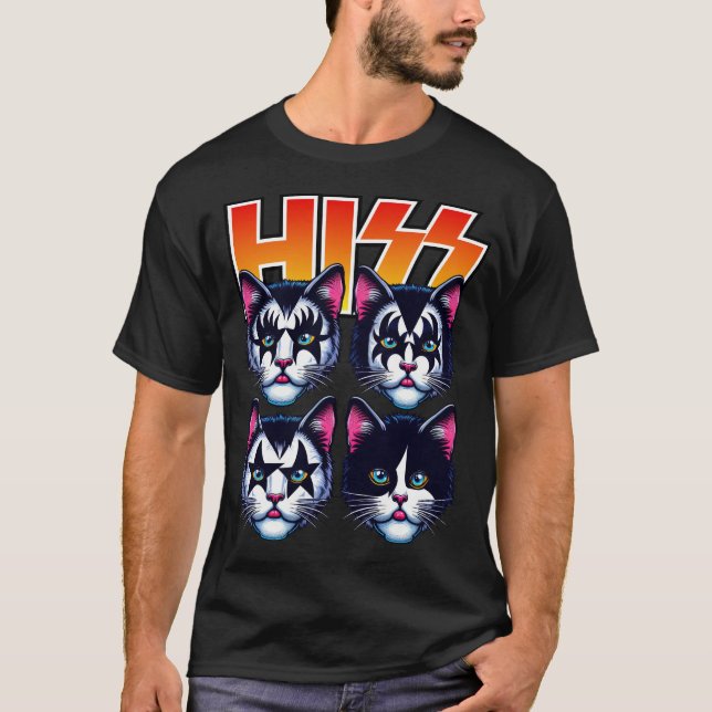 Camiseta Seus Gatos Rock Kittens Enrolando Pentes De Gato D (Frente)
