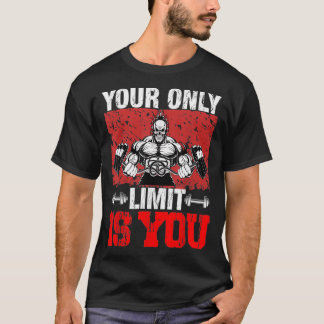 Camiseta Seus Limites São Seu Engraçado Gym E Malhação Moti